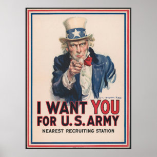 ww1 Aufruf zum Rekrutierungspaket der US-Armee Poster