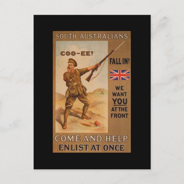 WW1 Sammlerkarte 1914 AUSTRALIA PROPAGANDA Postkarte (Vorderseite)