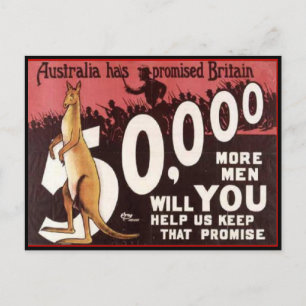 WW1 Sammlerkarte 1914 AUSTRALIA PROPAGANDA Postkarte