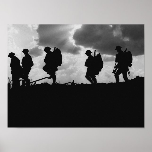WW1 Soldaten-Silhouetten - Schlacht von Broodadend Poster (Vorne)