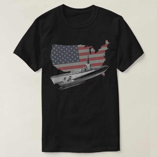 WW2 American USS Uboats Gato Class Underwater Subm T-Shirt (Design vorne)