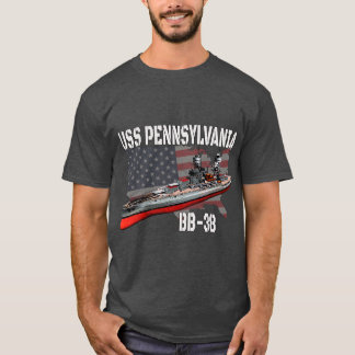 WW2 Battleship USS Pennsylvania BB38 Warship Veter T-Shirt