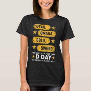 Ww2 D Day Beaches Weltkrieg 2 Army Hero Normandie T-Shirt