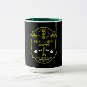 WW2-Graben-Schlachtfeld-Metalldetektorist Zweifarbige Tasse