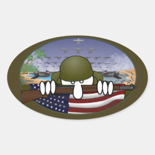 WW2 Kilroy Oval Aufkleber