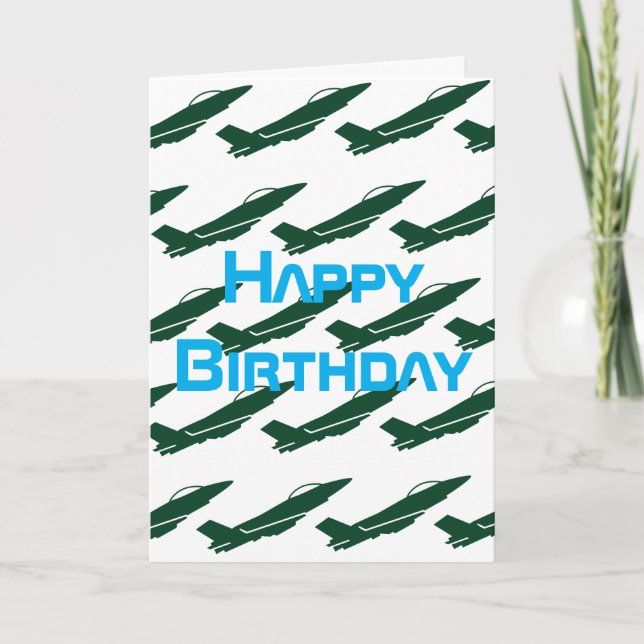 WW2: Militärflugzeug, Luftfahrt zum Geburtstag Karte (Vorderseite)