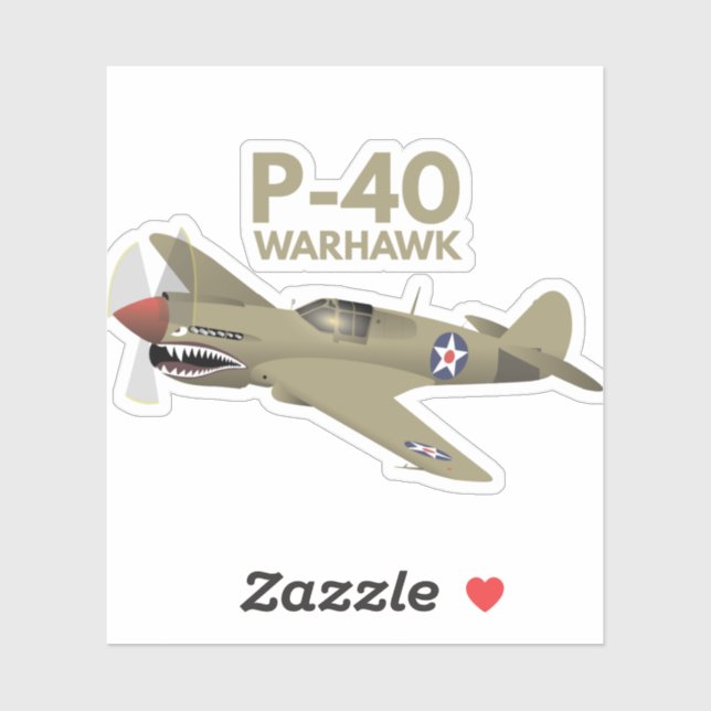WW2 P-40 Warhawk-Flugzeug Aufkleber (Blatt)