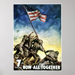 WW2 Propaganda USA Siegflagge Gedenktag Patri Poster