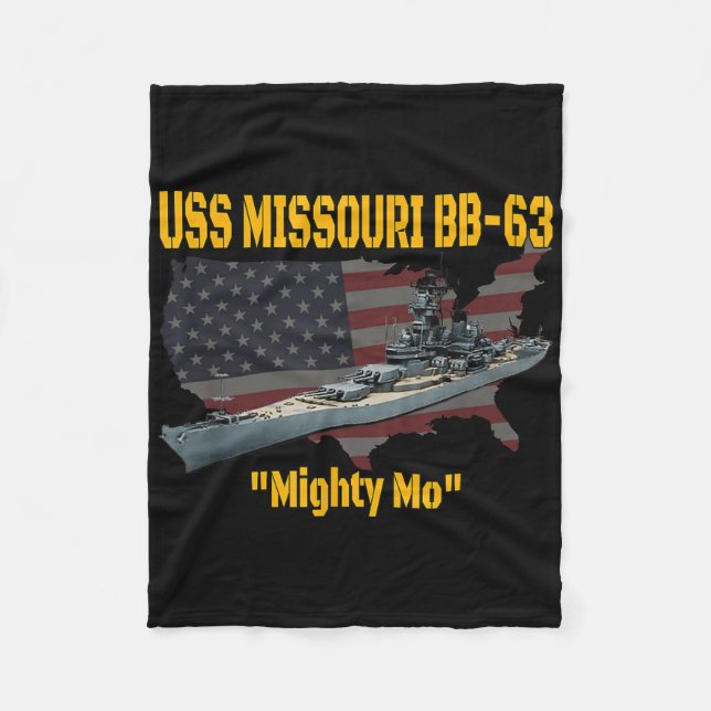 Ww2 Ship & amp; Kriegsschiff Uss Missouri Battlesh Fleecedecke (Vorderseite)