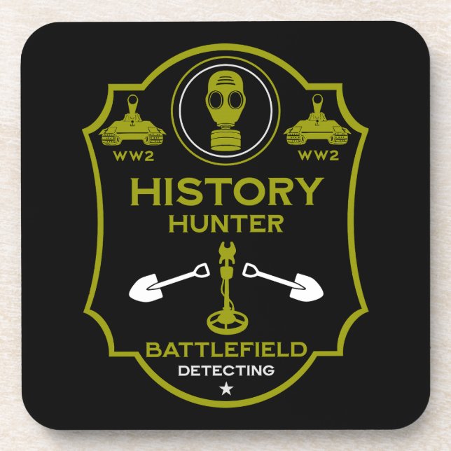 WW2 Trench Battlefield Metal Detectorist Getränkeuntersetzer (Vorderseite)