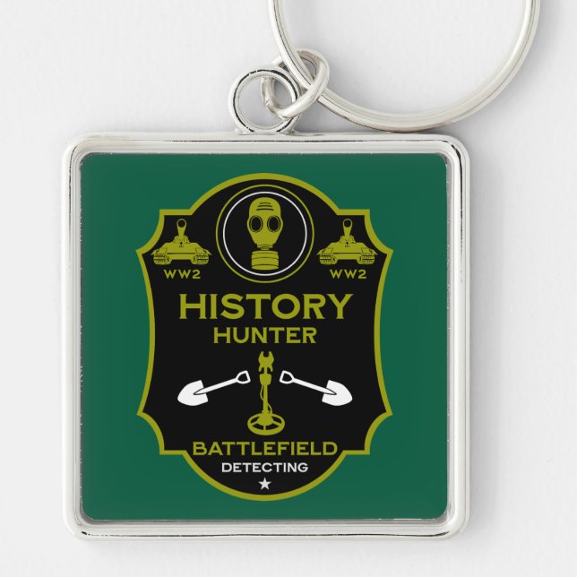 WW2 Trench Battlefield Metal Detectorist Schlüsselanhänger (Vorne)