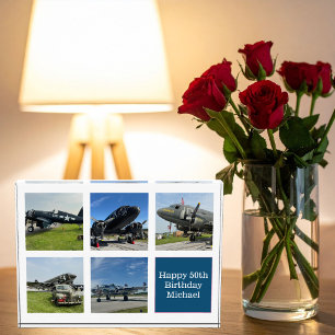 WW2 Vintage-Flugzeug-Fotocollage Aviator Maßanfert Fotoblock