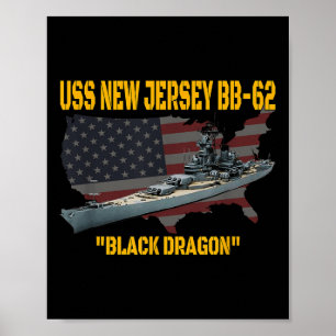 Ww2 Warship & amp; Vietnam War Uss New Jersey Bb-6 Poster