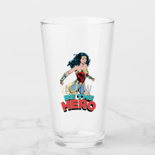 WW84 Be the Hero Wonder Woman Retro Comic Art Glas