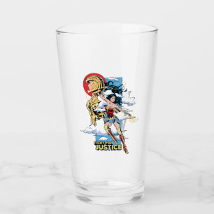 WW84   Fight For Justice Wonder Woman Retro Comic Glas
