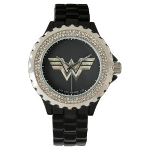 WW84   Golden Wonder Woman Logo Armbanduhr