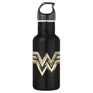 WW84  Golden Wonder Woman Logo Edelstahlflasche