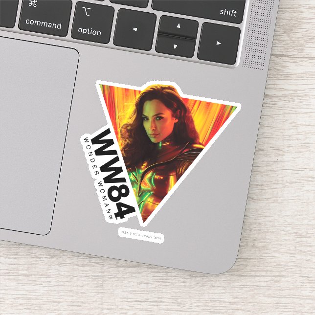 WW84 | Red-Orange Wonder Woman Kaleidoscope Aufkleber (Detail)