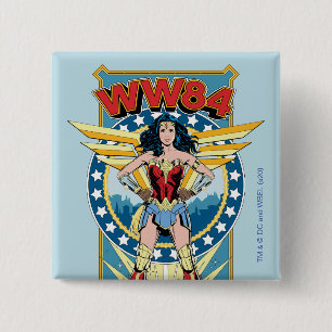 WW84  Retro Comic Wonder Woman Character Abzeichen Button