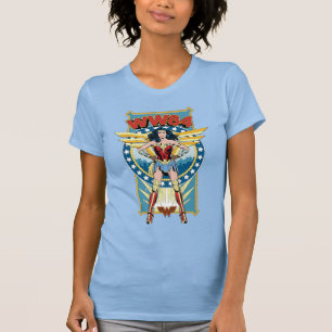 WW84   Retro Comic Wonder Woman Character Badge T-Shirt