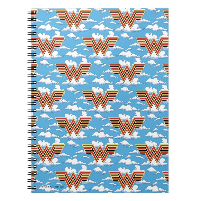 WW84 | Retro Comic Wonder Woman Logo Cloud Muster Notizblock (Vorderseite)