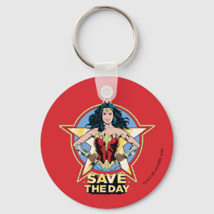 WW84  Retten The Day Wonder Woman Retro Comic Art Schlüsselanhänger