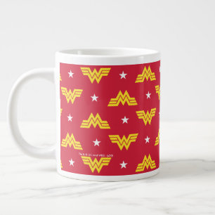WW84   Rotes Wunderwunder-Logo und Sternenmuster Jumbo-Tasse