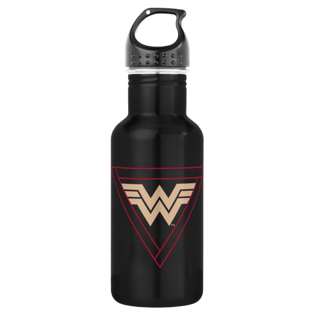 WW84 | Wonder Woman Circular Geometric Pattern Edelstahlflasche (Vorderseite)