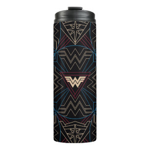 WW84 Wonder Woman Circular Geometric Pattern Thermosbecher
