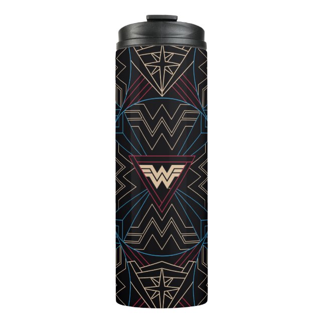 WW84 | Wonder Woman Circular Geometric Pattern Thermosbecher (Vorderseite)