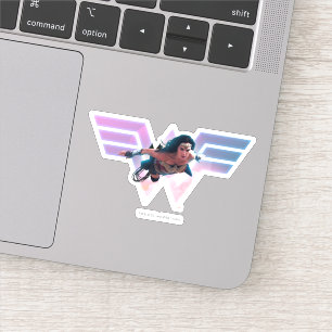 WW84  Wonder Woman Flying Lo Fi Pastel Grafik Aufkleber
