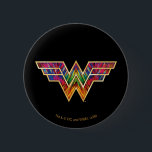 WW84 | Wonder Woman Kaleidoscope Logo Button<br><div class="desc">Wonder Woman (1984) | Ein vergoldetes Wonder Woman Logo gefüllt mit einer farbenfrohen Kaleidoskop-Textur.</div>
