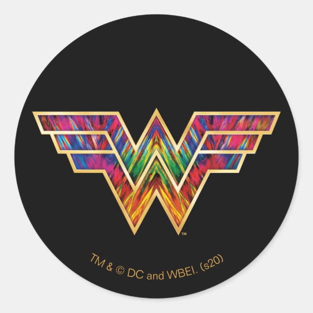 WW84 | Wonder Woman Kaleidoscope Logo Runder Aufkleber (Vorderseite)