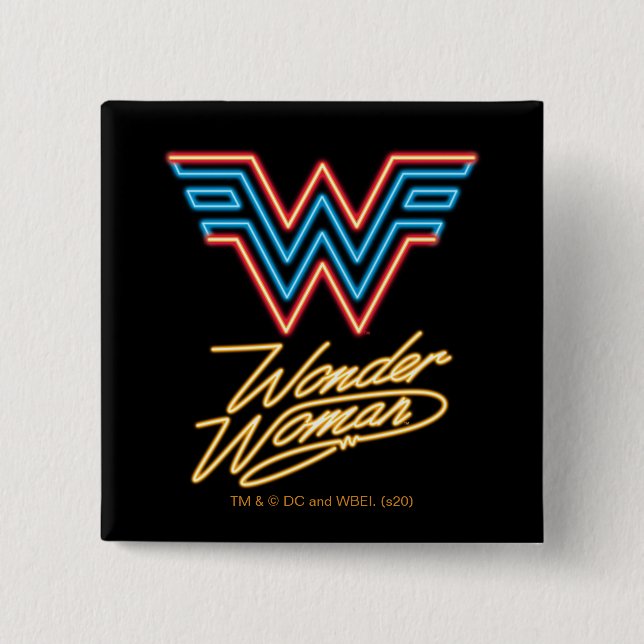 WW84 | Wonder Woman Neon Light Logo Button (Vorderseite)
