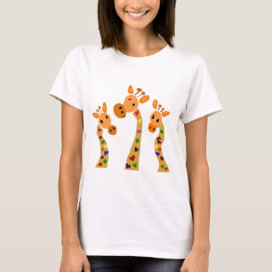 WW-, Giraffe und Herz-ursprünglicher Kunst-Cartoon T-Shirt