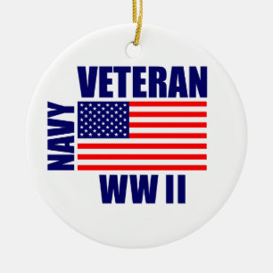 WW II MARINE Veteranen-Weihnachtsverzierung Keramik Ornament