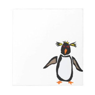 WW-, lustige Rockhopper Pinguin-Primitiv-Kunst Notizblock