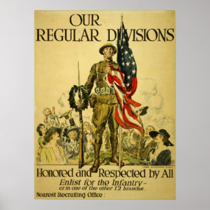 WWI amerikanisches einziehenplakat Poster
