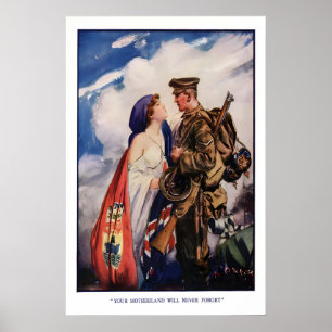 WWI britischer Patriotismus Deine Heimat wird niem Poster