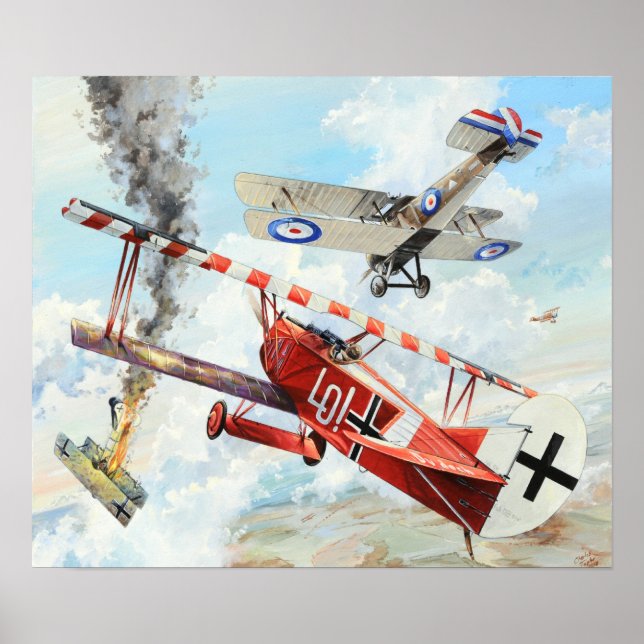 WWI ERNST UDET FOKKER D.VII DRINT POSTER (Vorne)