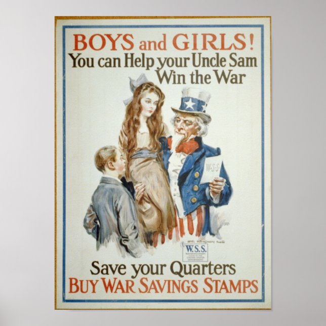WWI Kaufen Briefmarke für Kriegsersparnisse Poster (Vorne)
