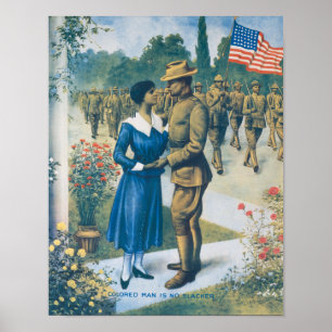 WWI-Nachdruck-Plakat: Farbiger Mann ist kein Drück Poster