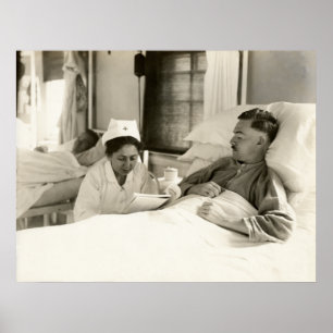 WWI Nurse liest sich vor, Soldaten wiederzugewinne Poster