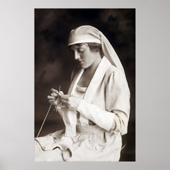WWI Nurse Strickpullover Poster (Vorne)
