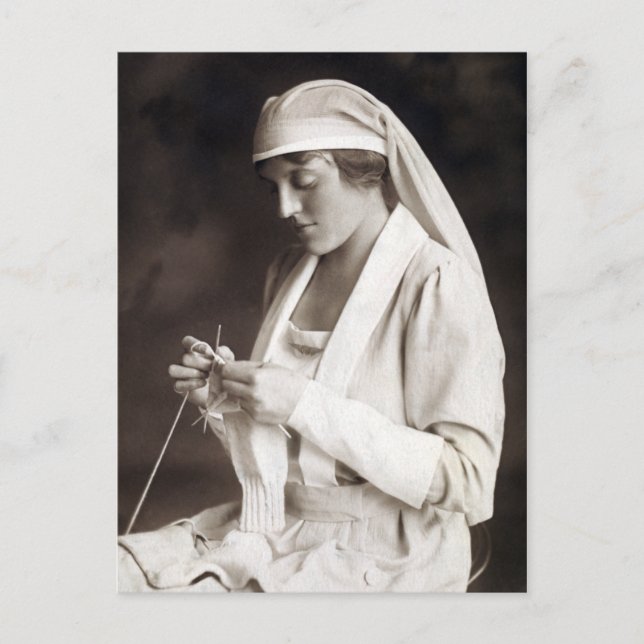 WWI Nurse Strickpullover Postkarte (Vorderseite)