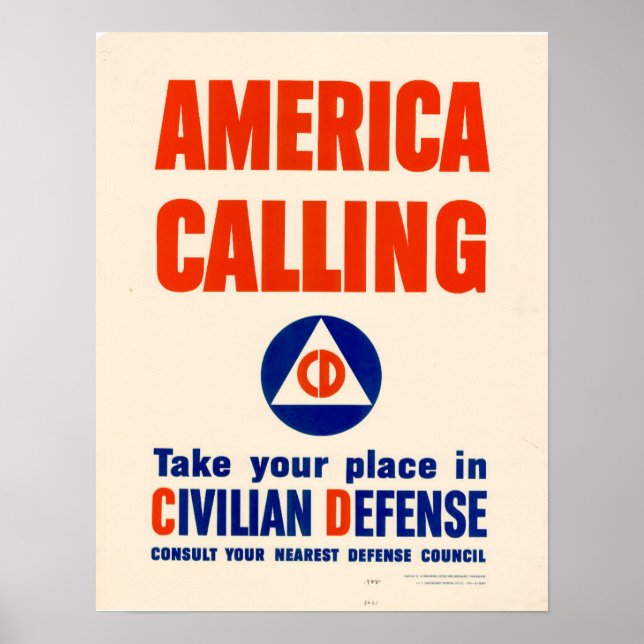 WWII America Calling Poster (Vorne)