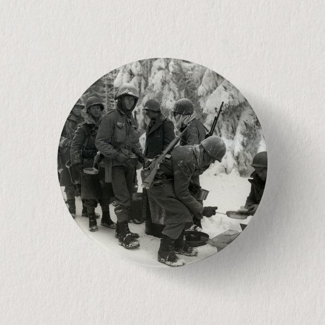 WWII amerikanische Soldaten in Belgien Button (Vorderseite)