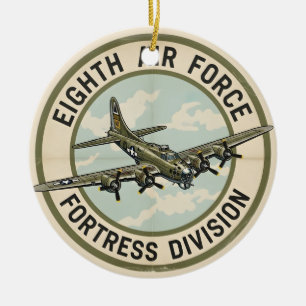 WWII B-17 Eighth Air Force Festungsdivision Keramik Ornament