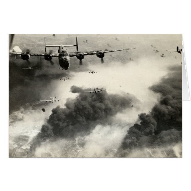 WWII B-24s über Ploiesti-Ölfeldern (Vorderseite (Horizontal))