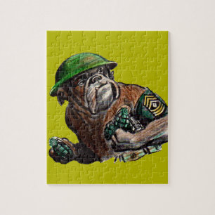 WWII Bulldoggen-Hundesoldat Sergeant Rover